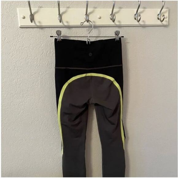 Athleta Spar Colorblock Olive Green 7/8 Tights - Picture 3 of 7